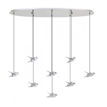BARCELONA1 COLG ACERO CROMO L1160 H1500 3000K LED 4000lm 8X4