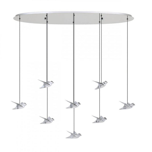 BARCELONA1 COLG ACERO CROMO L1160 H1500 3000K LED 4000lm 8X4