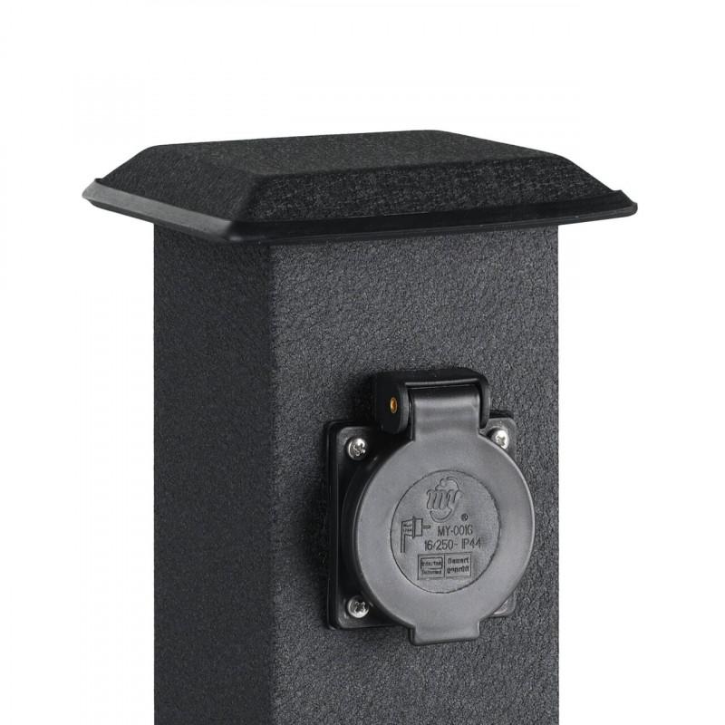 Accesorio Pilar Acero Negro Enchufe Exterior H400 Ip44