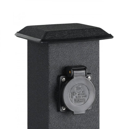 Accesorio Pilar Acero Negro Enchufe Exterior H400 Ip44
