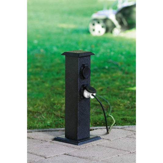 Accesorio Pilar Acero Negro Enchufe Exterior H400 Ip44