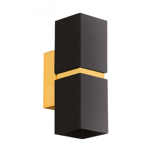 PASSA APLIQUE NEGRO DORADO L55 H170 2X3,3W GU10 LED 480lm