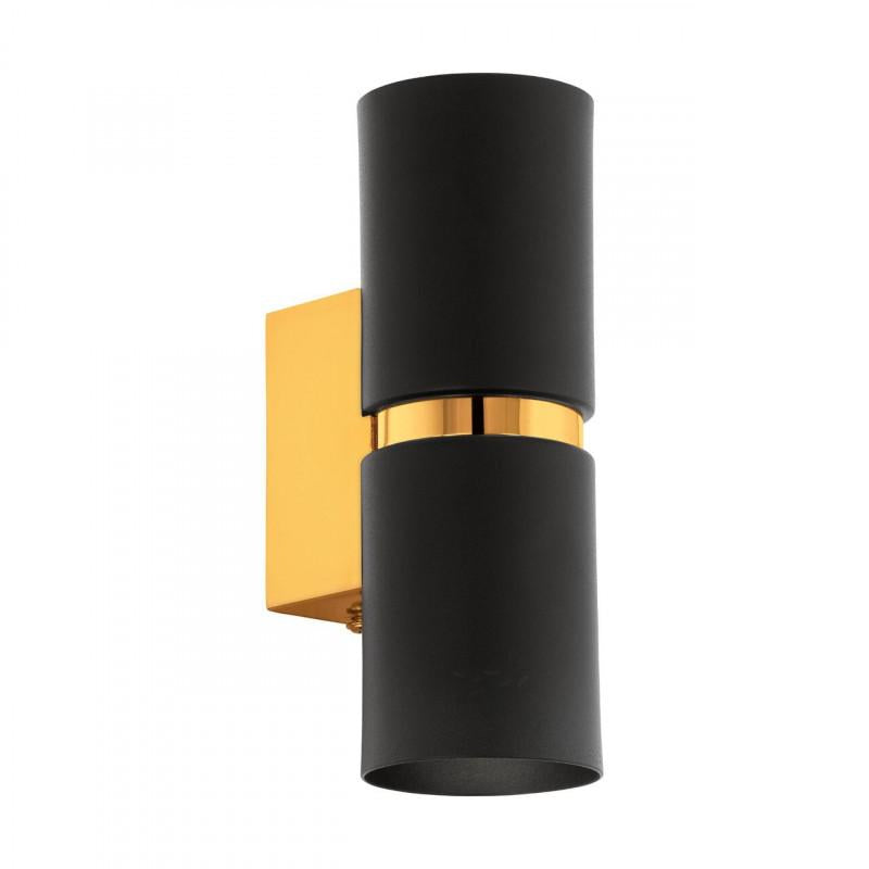 PASSA APLIQUE NEGRO DORADO DM60 H170 2X3,3W GU10 LED 480lm
