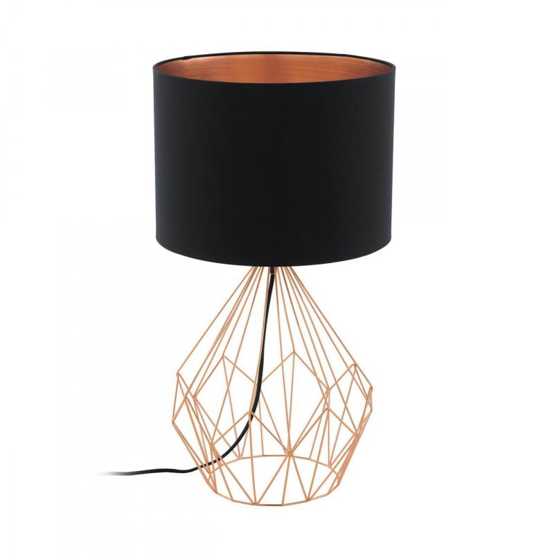 PEDREGAL 1 LAMP SOBREMESA NEGRO COBRE DM350 H645 1X60W E27