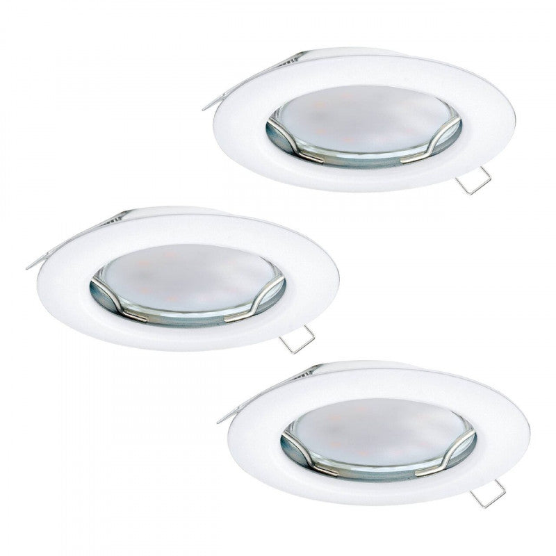 PENETO  SET X3 EMB ACERO BLANCO   DM78 GU10 3X2,8W IP20