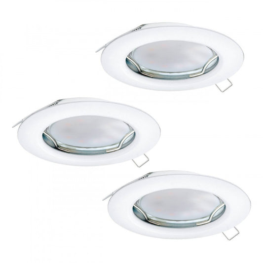 PENETO  SET X3 EMB ACERO BLANCO   DM78 GU10 3X2,8W IP20