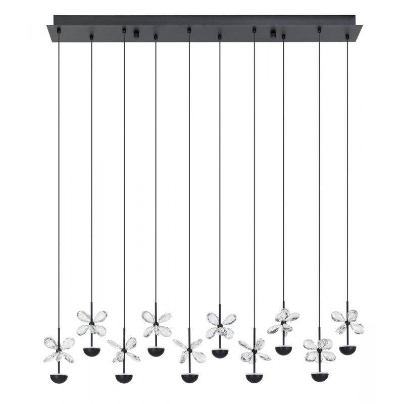PIANOPOLI 2 COLG ACERO NEG L16,23 H100 DM1100 3000K 10X2,3W