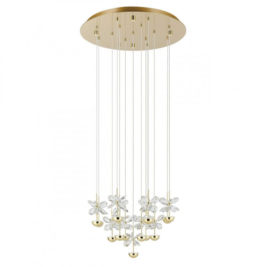 PIANOPOLI 3 COLG ACERO LATÓN L17,8 DM1100 3000K 15X1,8W