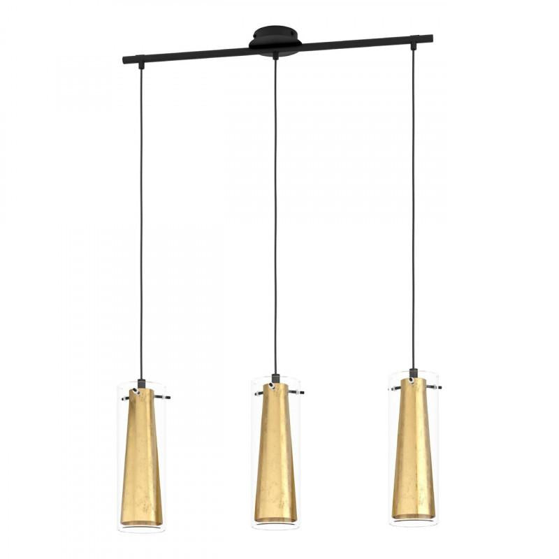 PINTO GOLD LAMP COLG NEGRO DORADO L-725 3X60W E27