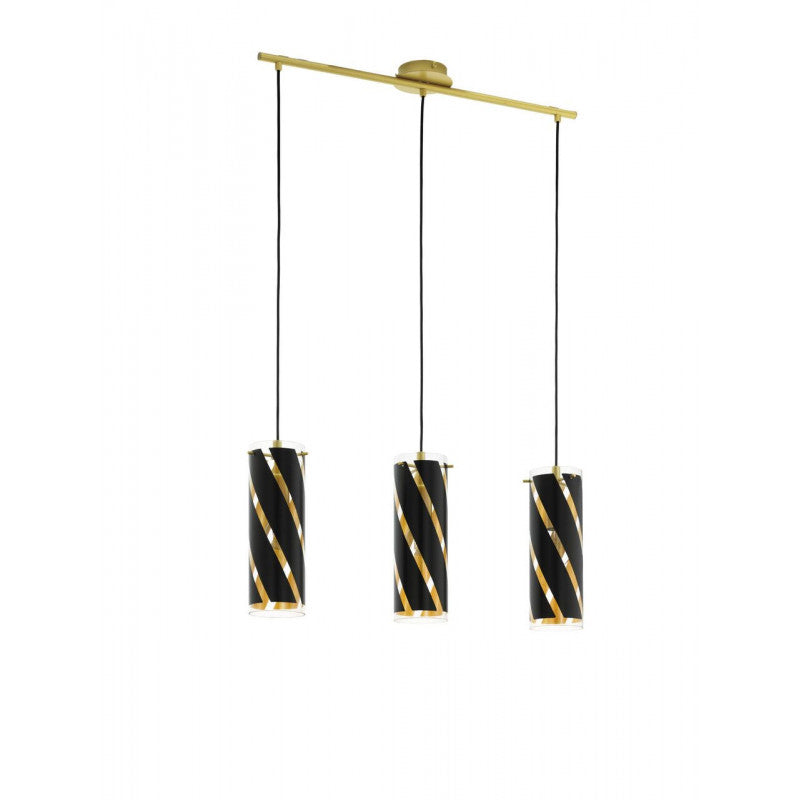 PINTO NERO 1 COLG LINEAL NEGRO DORADO L725 3X60W E27