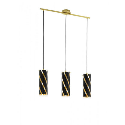 PINTO NERO 1 COLG LINEAL NEGRO DORADO L725 3X60W E27