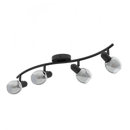 POLLICA  FOCO ACERO NEGRO TRANS L640 E14 4X28W