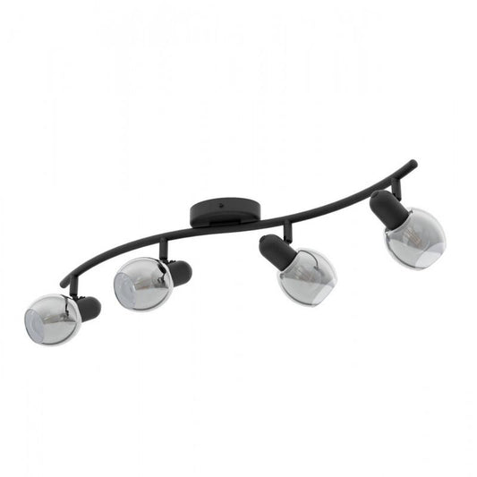 POLLICA  FOCO ACERO NEGRO TRANS L640 E14 4X28W