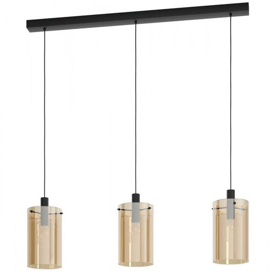 POLVERARA LAMP COLG AMBAR NEGRO L1150 E27 3X40W