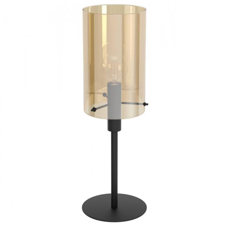 POLVERARA SOBREMESA AMBAR NEGRO H605 DM180 E27 1X40W