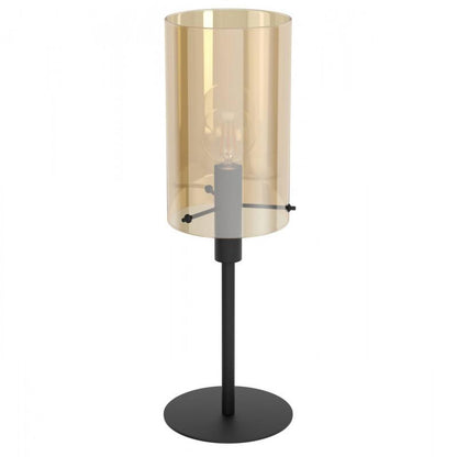 POLVERARA SOBREMESA AMBAR NEGRO H605 DM180 E27 1X40W
