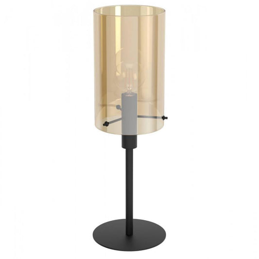 POLVERARA SOBREMESA AMBAR NEGRO H605 DM180 E27 1X40W