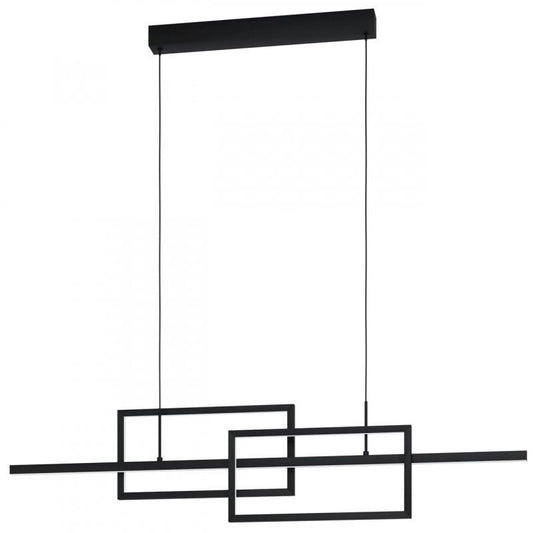 PUEBLA COLG ACERO NEGRO L1150 H1300 3000K LED 4000lm 28W