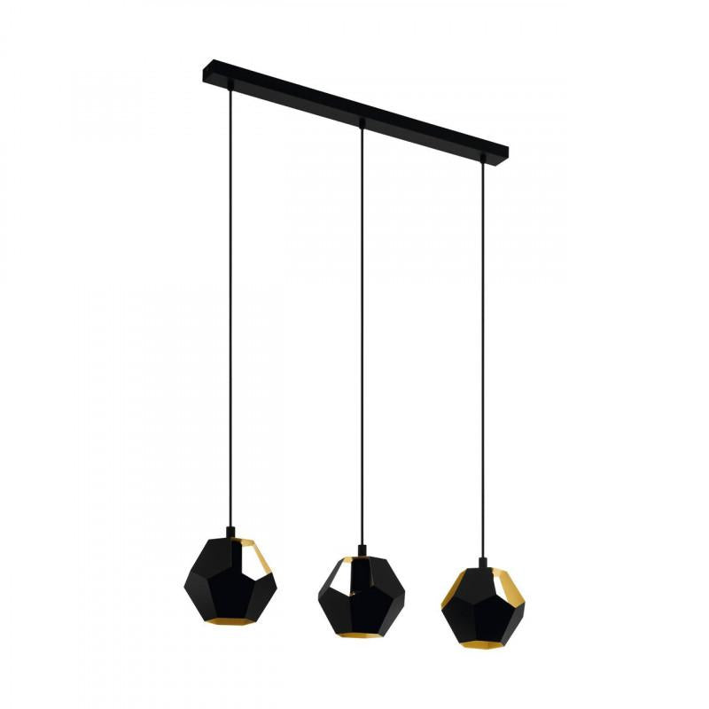 RASIGURES COLG ACERO NEGRO DORADO L780 H1100 E27 3X28W IP20
