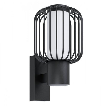 RAVELLO APLIQUE ACERO ZINC NEGRO L165 H275 E27 1X28W IP44