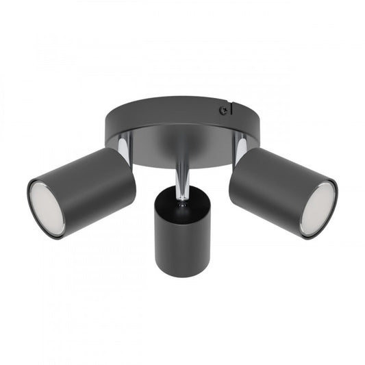 RECISO-E FOCO ACERO NEGRO  H85 DM140 GU10 3X IP20