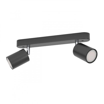 RECISO-E FOCO ACERO NEGRO L300 H85  GU10 2X5W IP20
