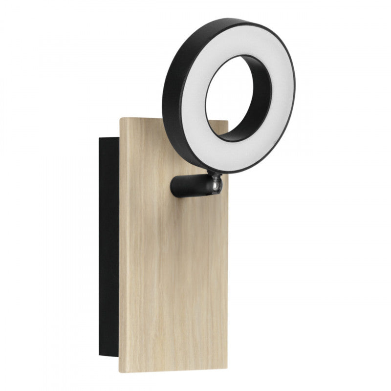 RIELVES FOCO MADERA ACERO NEGRO L70 H150 3000K LED IP20