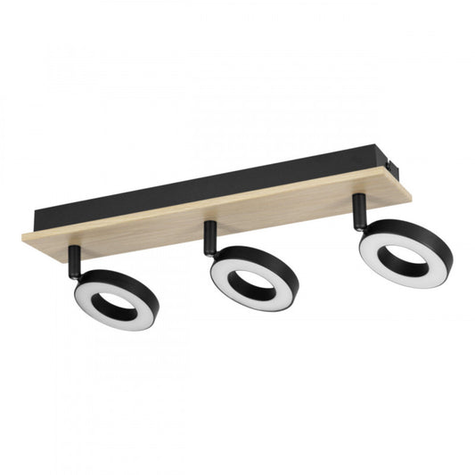 RIELVES FOCO MADERA AC NEGRO L400 H175 3000K LED 1500LM IP20