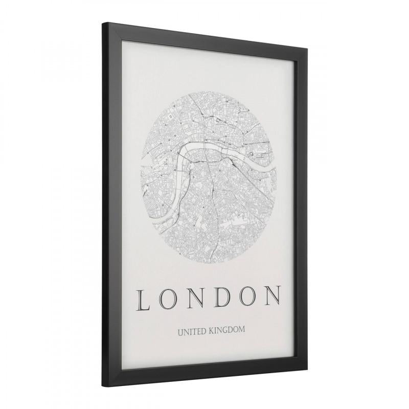 CUADRO ROBERVAL LONDON MARCO BLANCO NEGRO 325X450