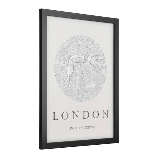 CUADRO ROBERVAL LONDON MARCO BLANCO NEGRO 325X450
