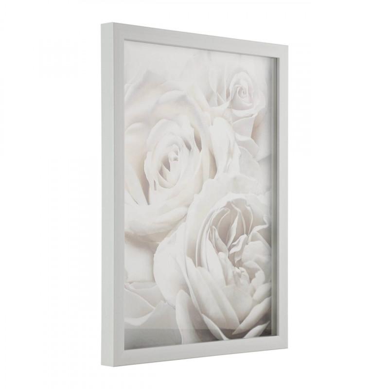 CUADRO ROBERVAL FLORES BLANCO 25X425X325