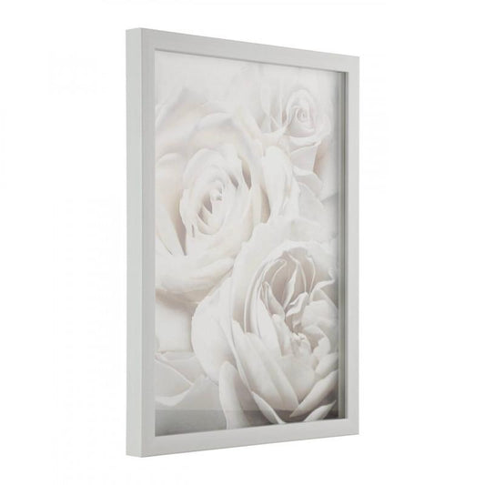 CUADRO ROBERVAL FLORES BLANCO 25X425X325