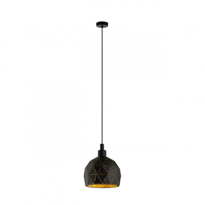 ROCCAFORTE LAMP COLG ACERO NEGR DORAD H1100 DM170 E14 1X40W