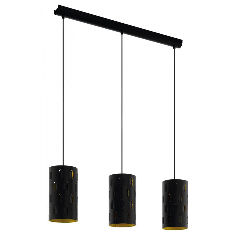 RONSECCO COLG ACERO ORO NEGRO L800 H1100 DM0 E27 3X60W IP20