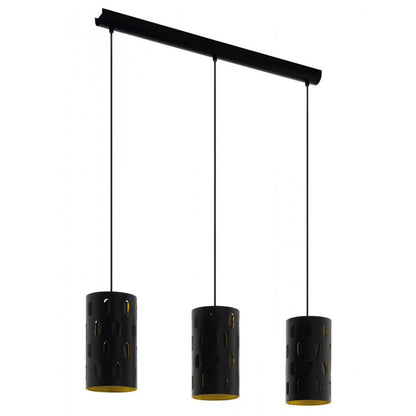 RONSECCO COLG ACERO ORO NEGRO L800 H1100 DM0 E27 3X60W IP20