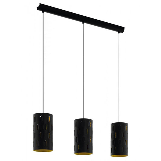 RONSECCO COLG ACERO ORO NEGRO L800 H1100 DM0 E27 3X60W IP20