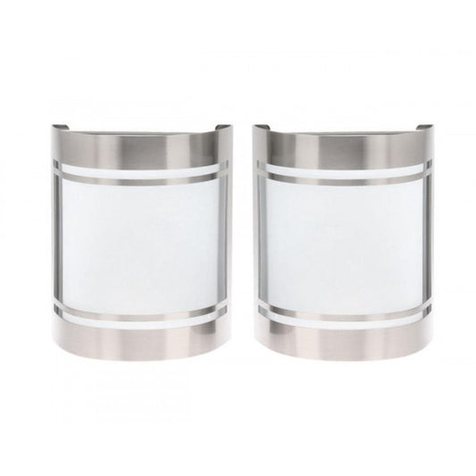 ROSADA-E APLIQUE X2 ACERO INOX L140 H165 E26 2X40W IP44