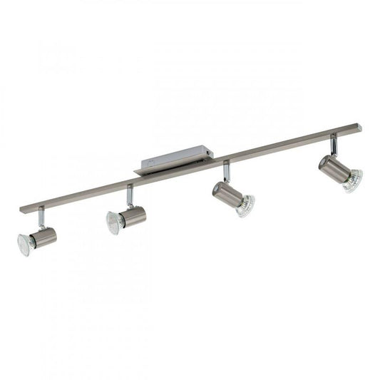ROTTELO FOCO RIEL TECHO CROM. 4X3W GU10 LED ACERO