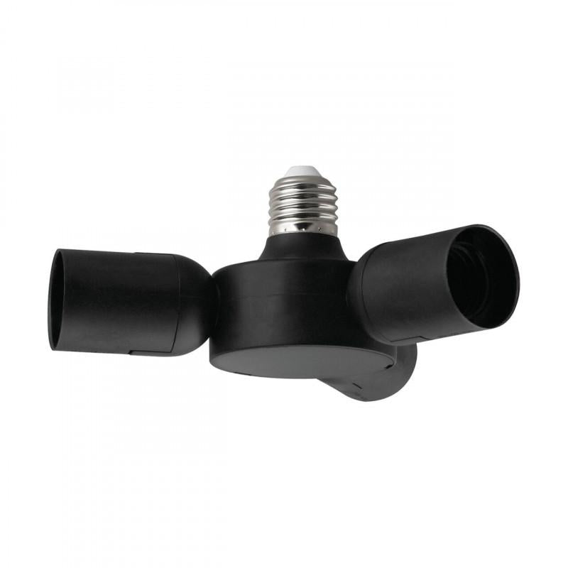 RUEDA SOQUETE/PORTALÁMPARA NEGRO DM190 E27 3X20W