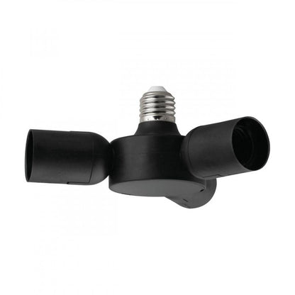 RUEDA SOQUETE/PORTALÁMPARA NEGRO DM190 E27 3X20W