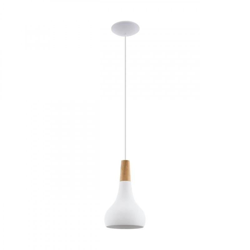 SABINAR COLG ACERO BLANCO C/MADERA H1100 DM180 1X60W E27 