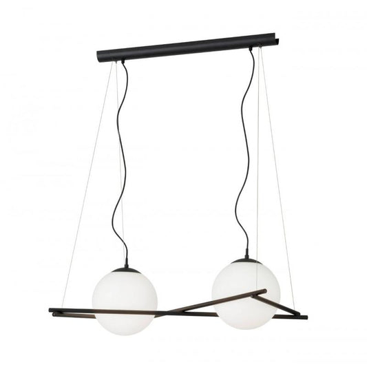 SALVEZINAS LAMP COLG ACERO NEGRO BLANC L825 H1100 E27 2X25W