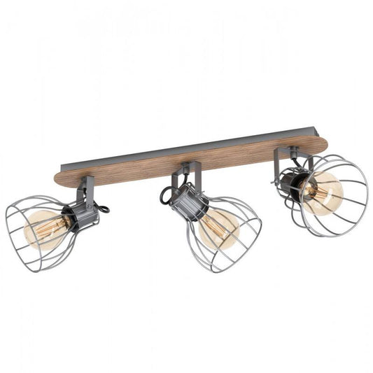 SAMBATELLO  FOCO MADERA ACERO L575  E27 3X40W