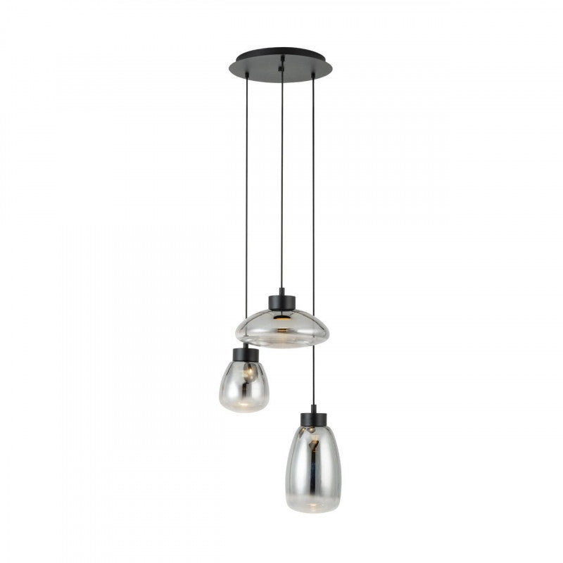 SARNARRA COLG ACERO NEGRO H1500 3000K LED 1140lm 3X6W IP20