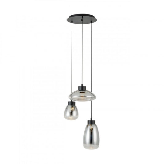 SARNARRA COLG ACERO NEGRO H1500 3000K LED 1140lm 3X6W IP20