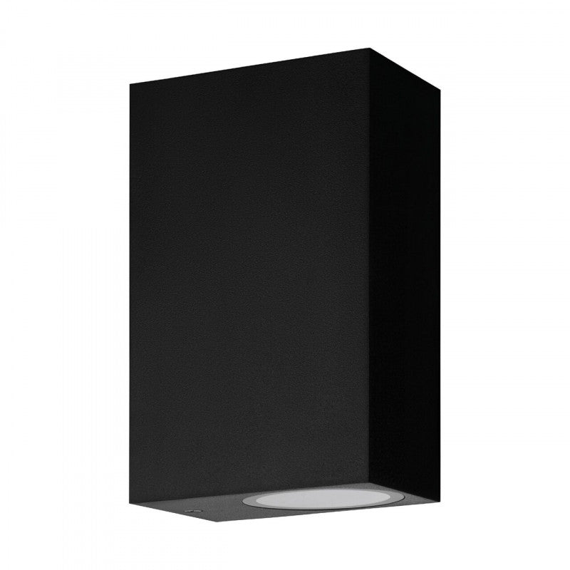 SCOGLIERA-E APLIQUE PLASTICO NEGRO L70 H140 GU10 2X5W IP44