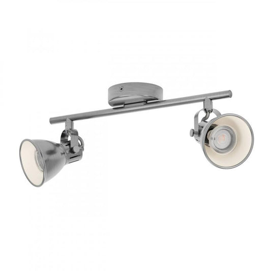 SERAS FOCO ACERO NIQ MATE ENVEJ L370 2X3,3W GU10 LED 480lm