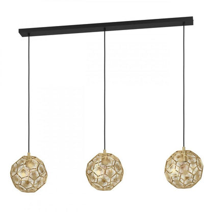 SKOURA COLG LINEAL ESFERA DORADA DECO L1300 3X40W E27