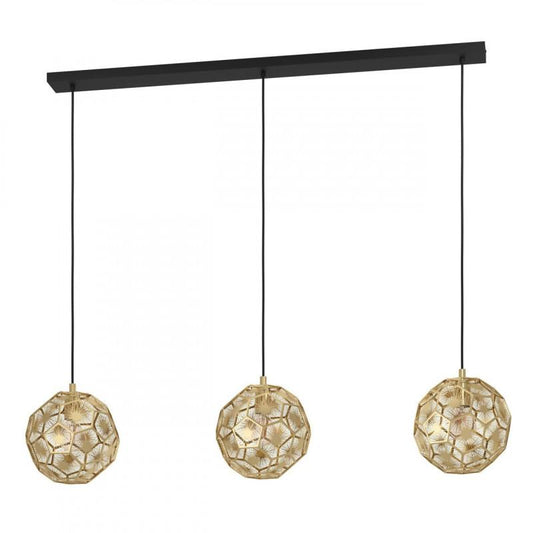SKOURA COLG LINEAL ESFERA DORADA DECO L1300 3X40W E27