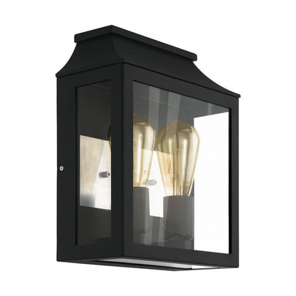 SONCINO APLIQUE EXT NEGRO VIDRIO H330 A120 2X60W E27